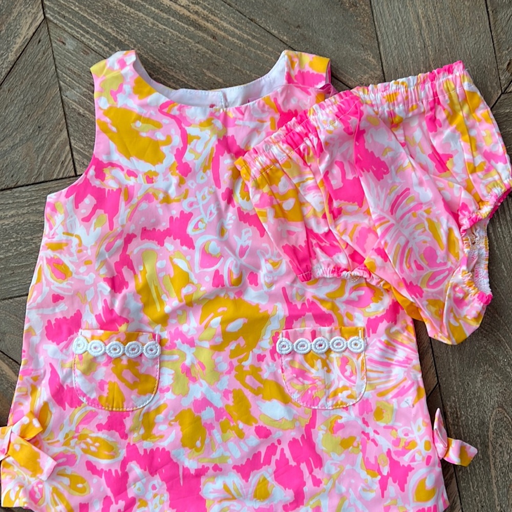 Lily Pulitzer baby girl dress with bloomers. NWT